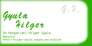 gyula hilger business card